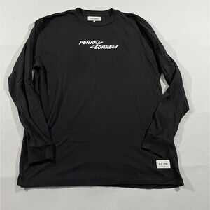 Period Correct Mens Motorsports Black Crew Hue 166 Tee Long Sleeve T-shirt Sz XL